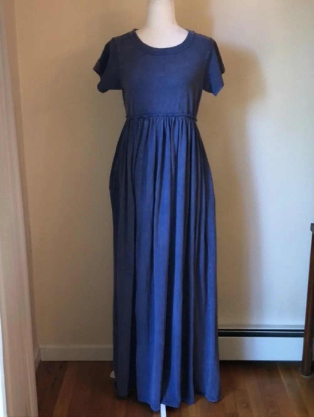Free People Carissa Blue Tee Maxi Dress Medium